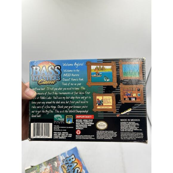 Super Nintendo SNES - Bass Masters Classic - Complete w/ Protector - Picture 13 of 16